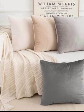 New Set-4 Neutral Gradient Throw Pillow Covers, Velvet 16”x16”